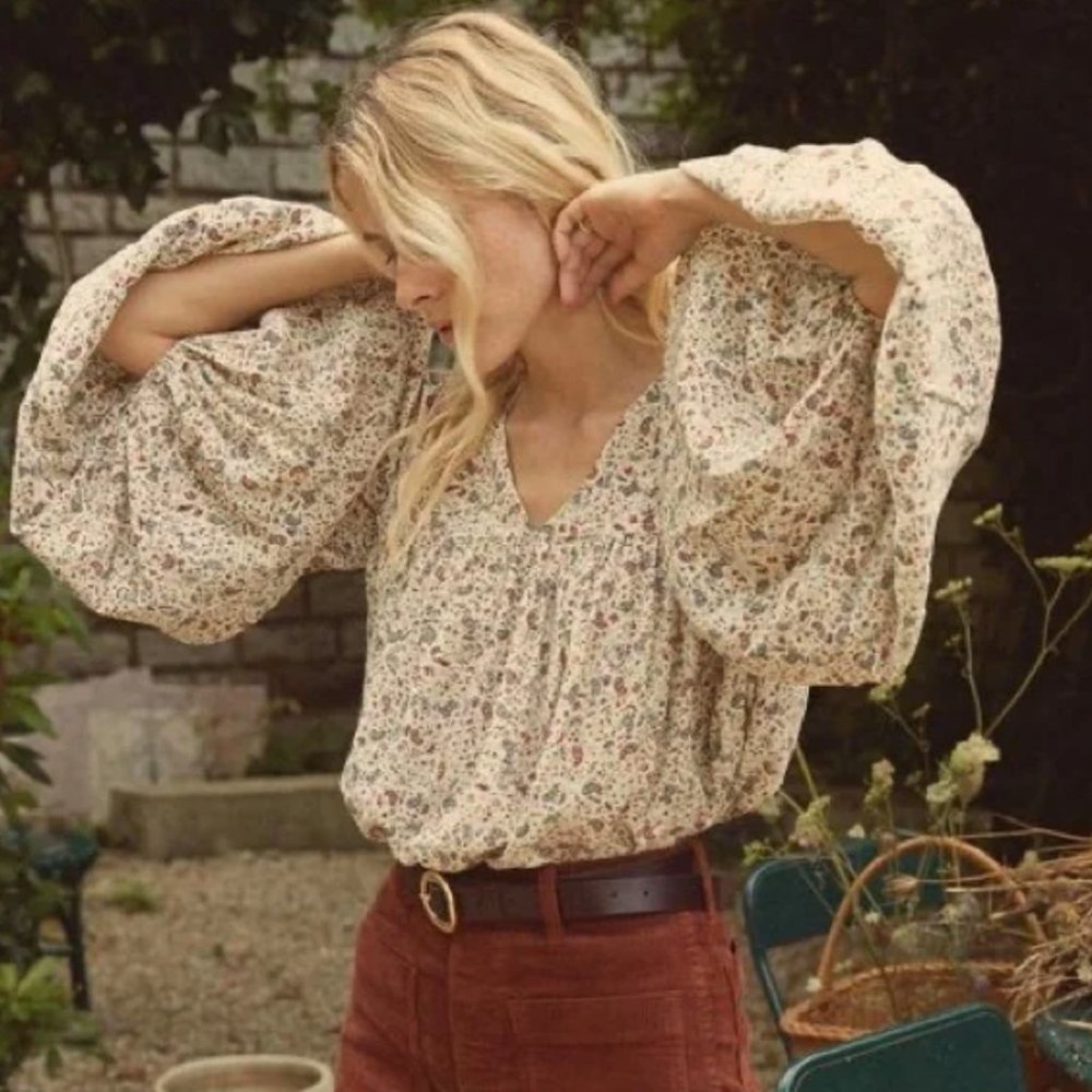 DOEN Savona Paisley Silk Blouse - S